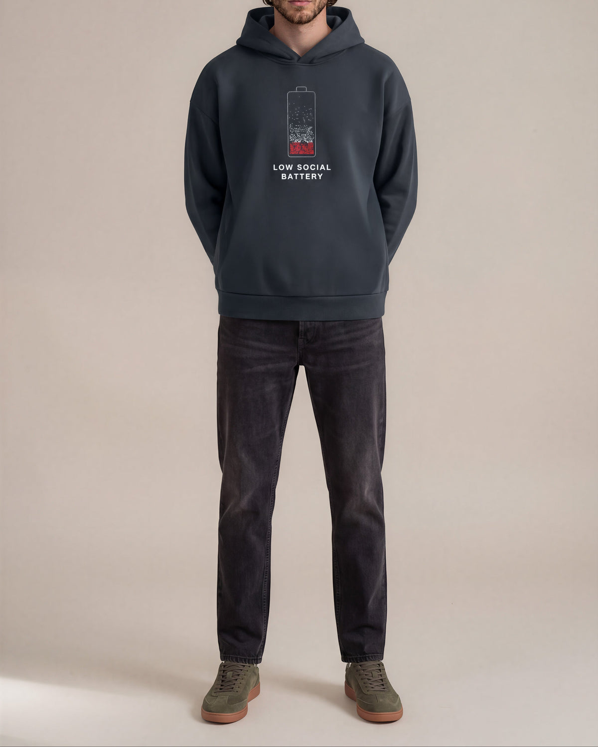 Low Social Battery Unisex Heavyweight Hoodie