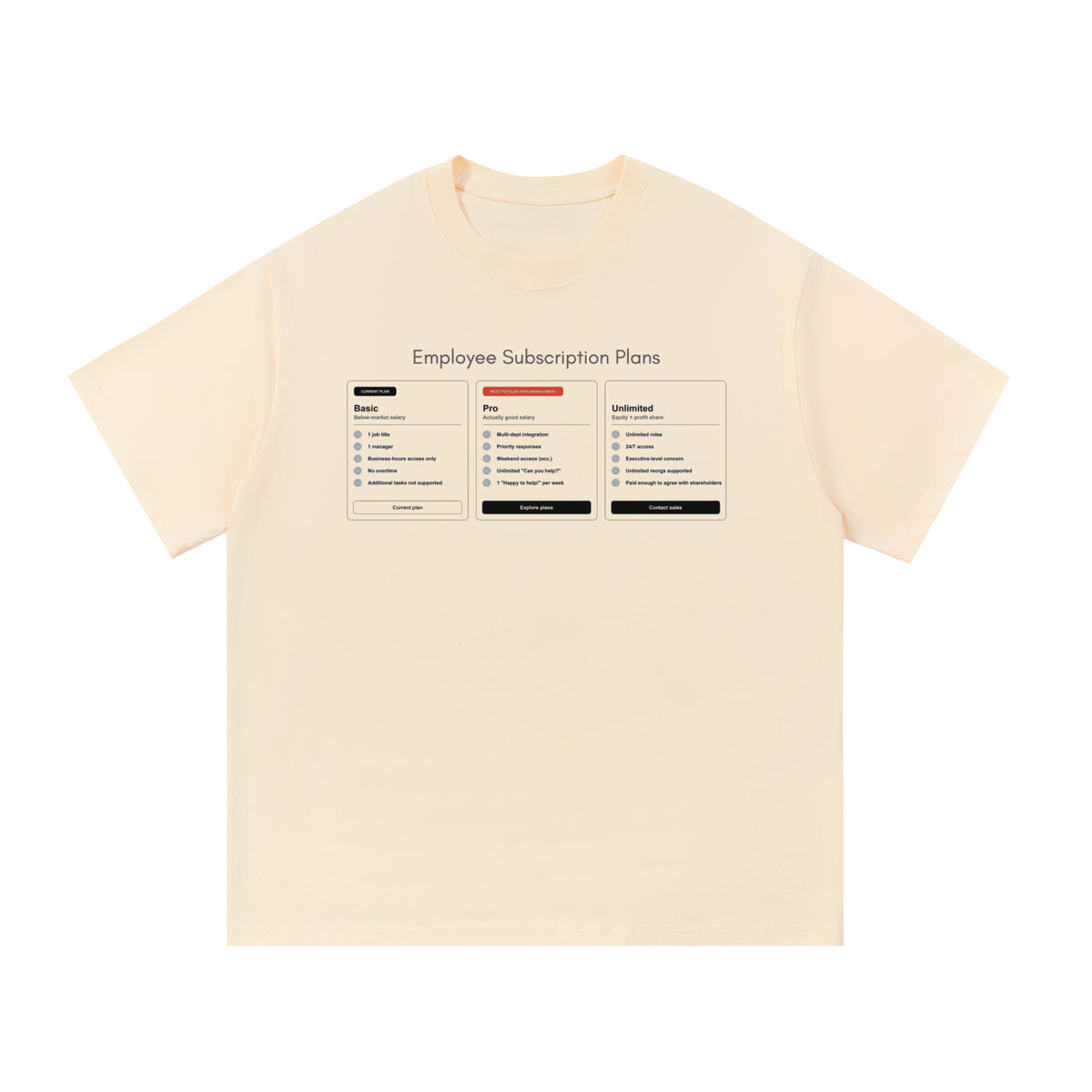 Employee Subscription Tier Unisex T-Shirt