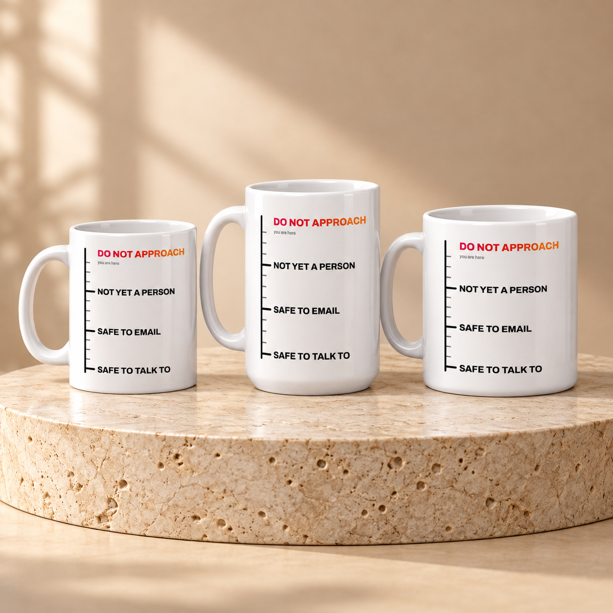 Threat Level Coffee Mug by Work Stories