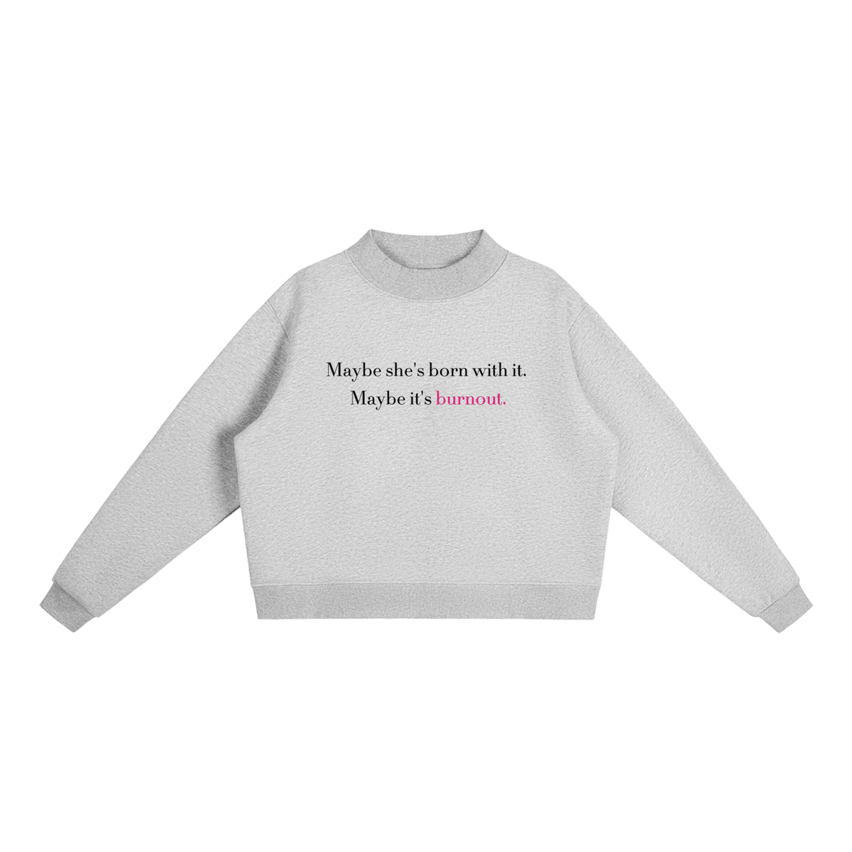 Burnout Women’s Crewneck, Flower Gray