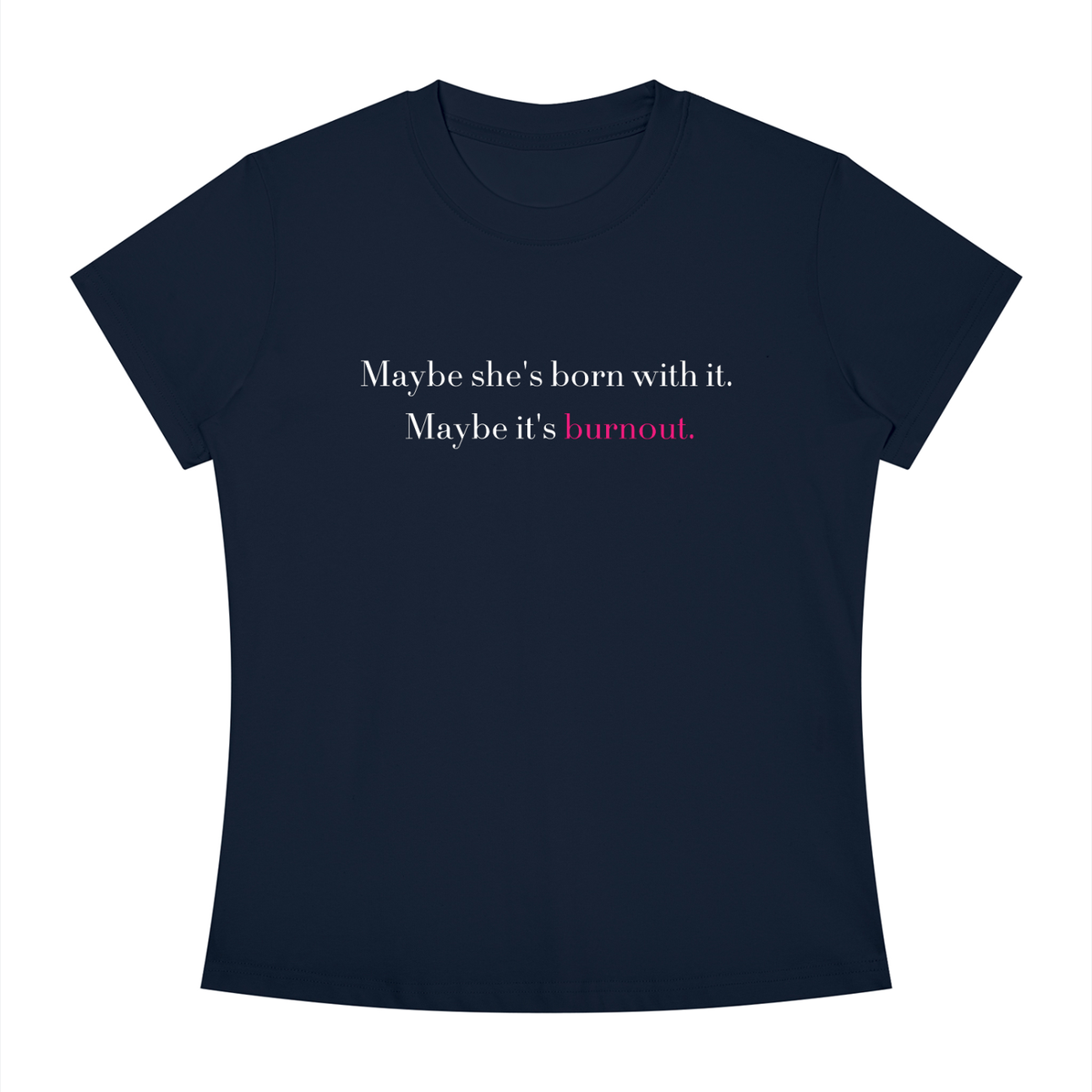 Burnout Women’s Slim-Fit Tee, Navy Blue
