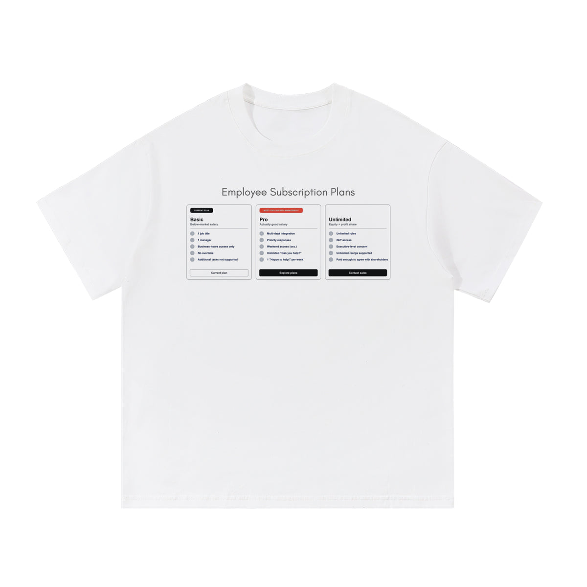 Employee Subscription Tier Unisex T-Shirt