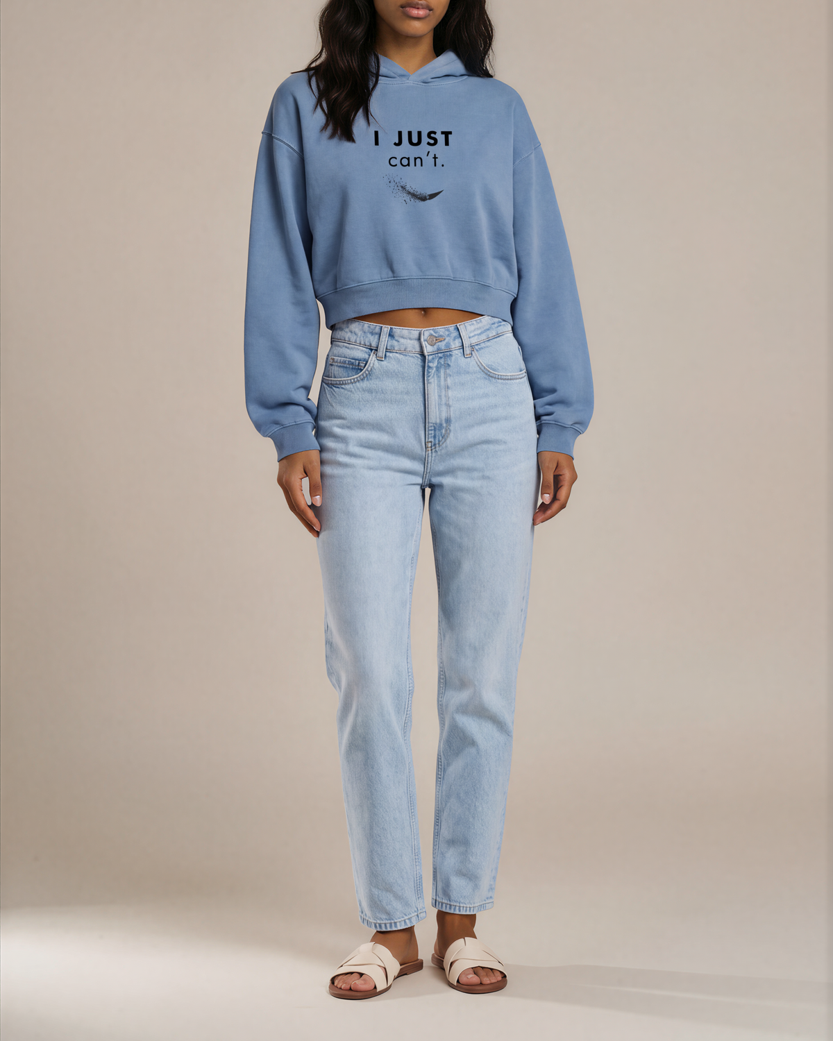 Just Don’t Women’s Cropped Vintage Hoodie