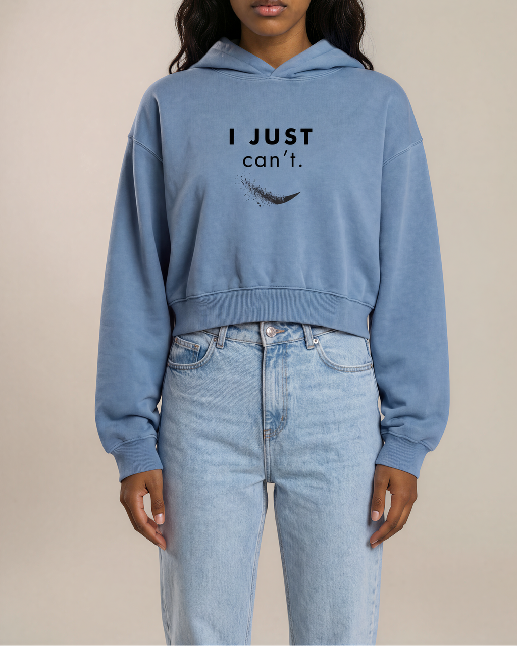 Just Don’t Women’s Cropped Vintage Hoodie