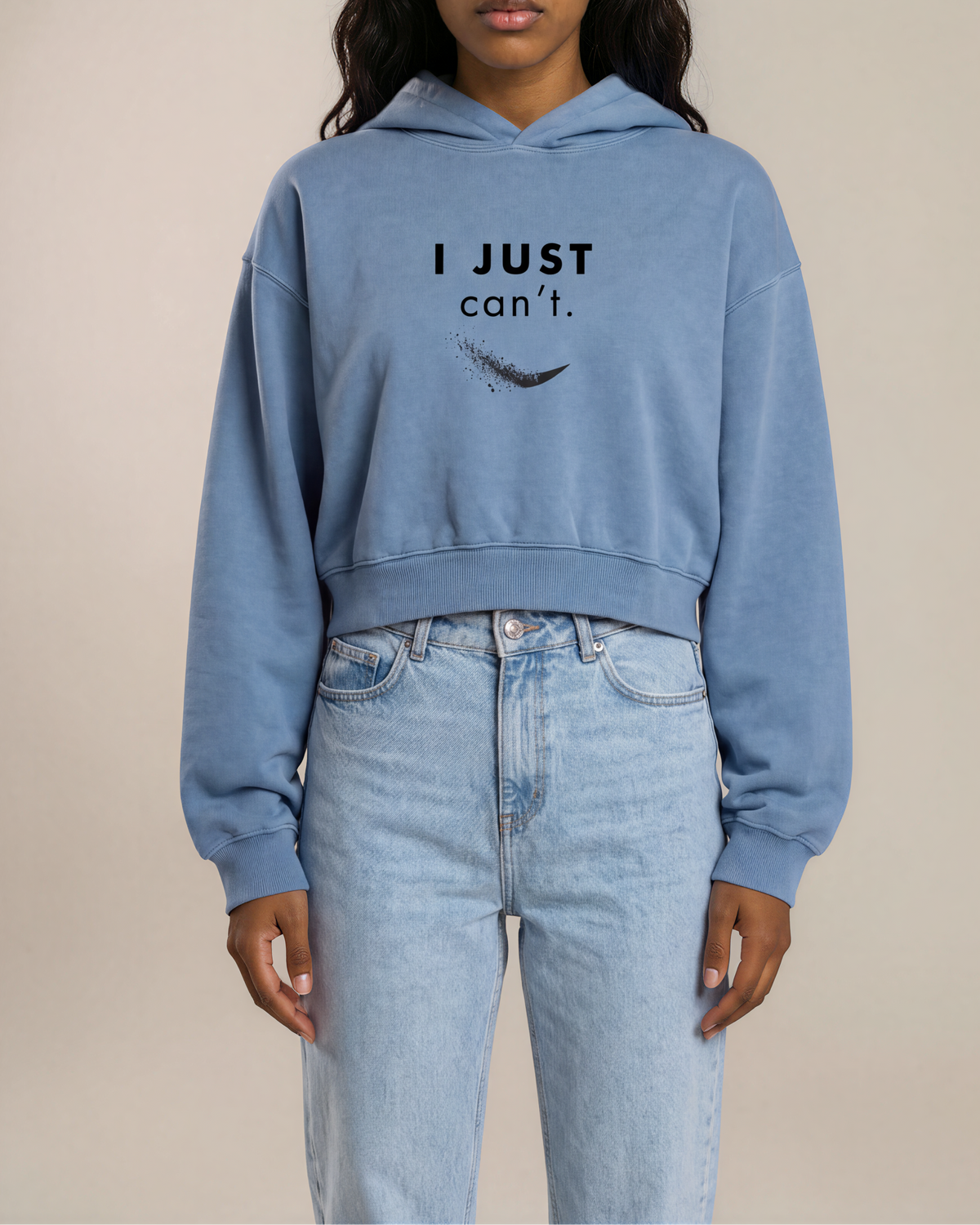 Just Don’t Women’s Cropped Vintage Hoodie
