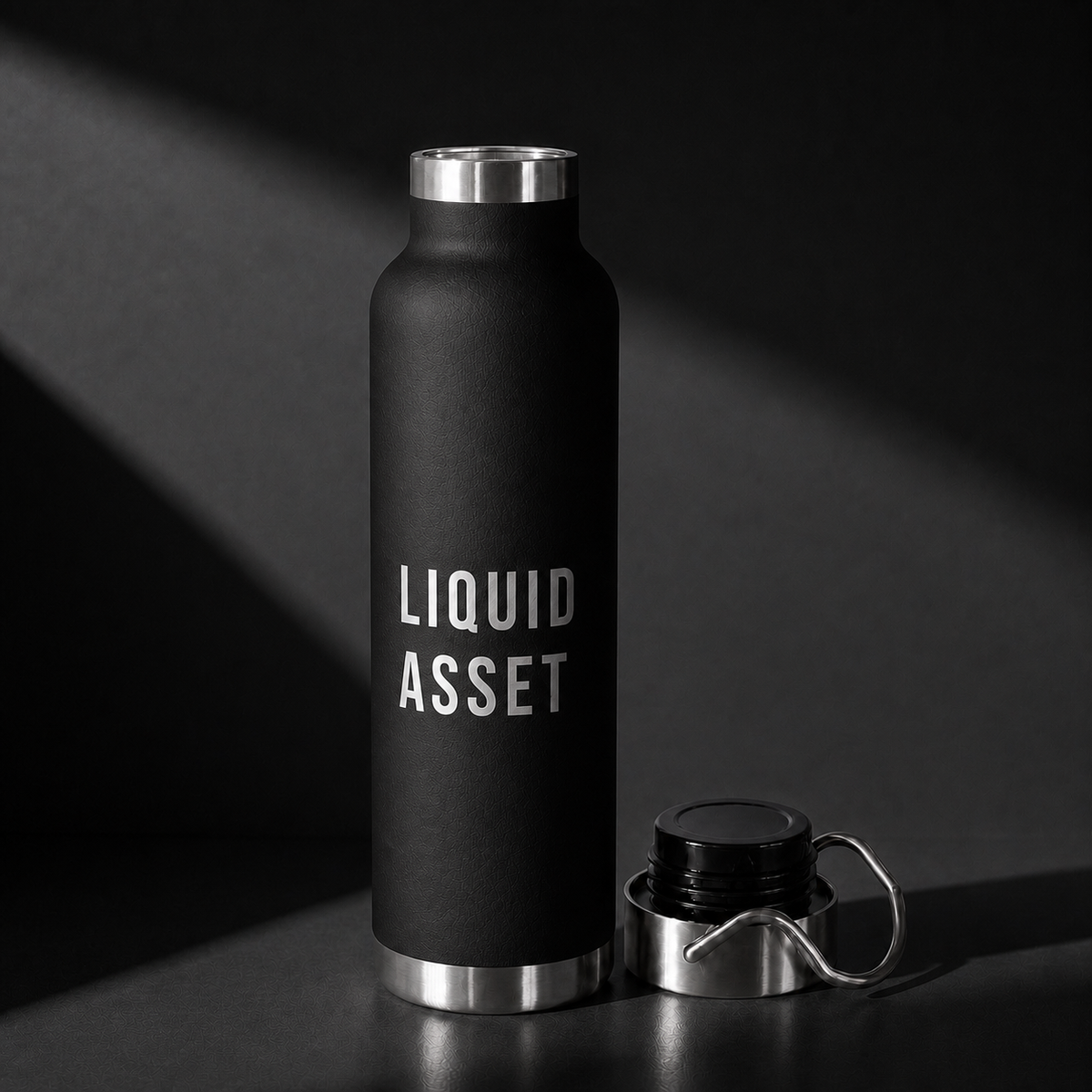 Liquid Asset Water Bottle, Black