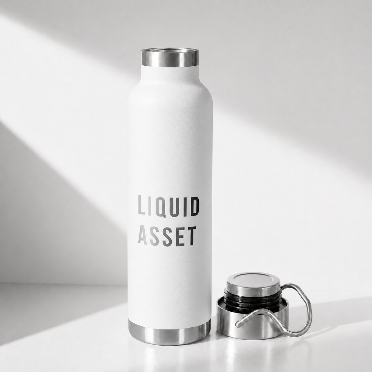 Liquid Asset Water Bottle, White