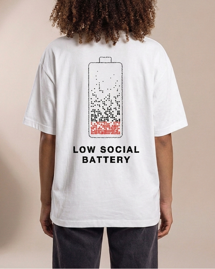 Low Social Battery Heavyweight Tee by Work Stories