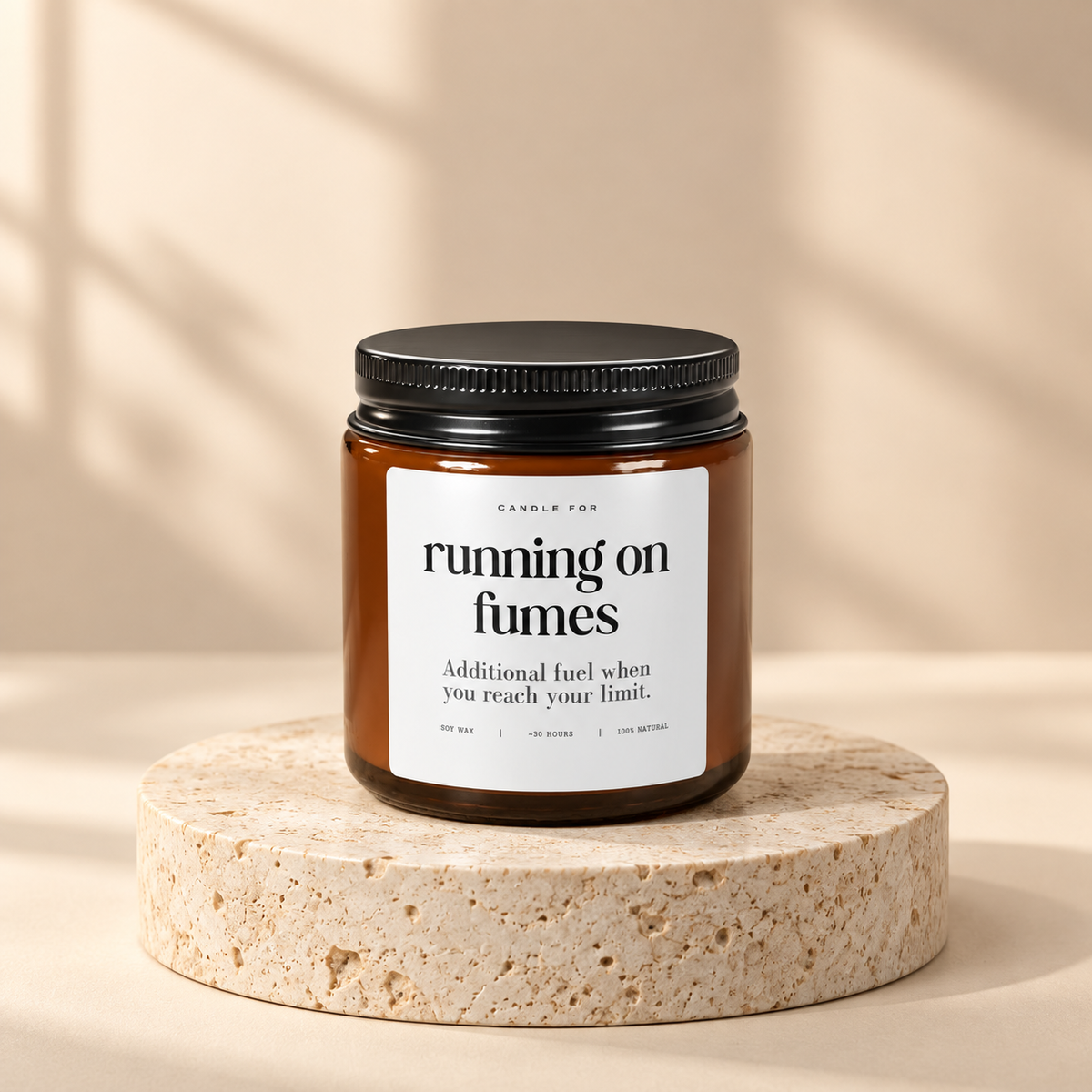 Running on Fumes Soy Candle — 4 oz jar