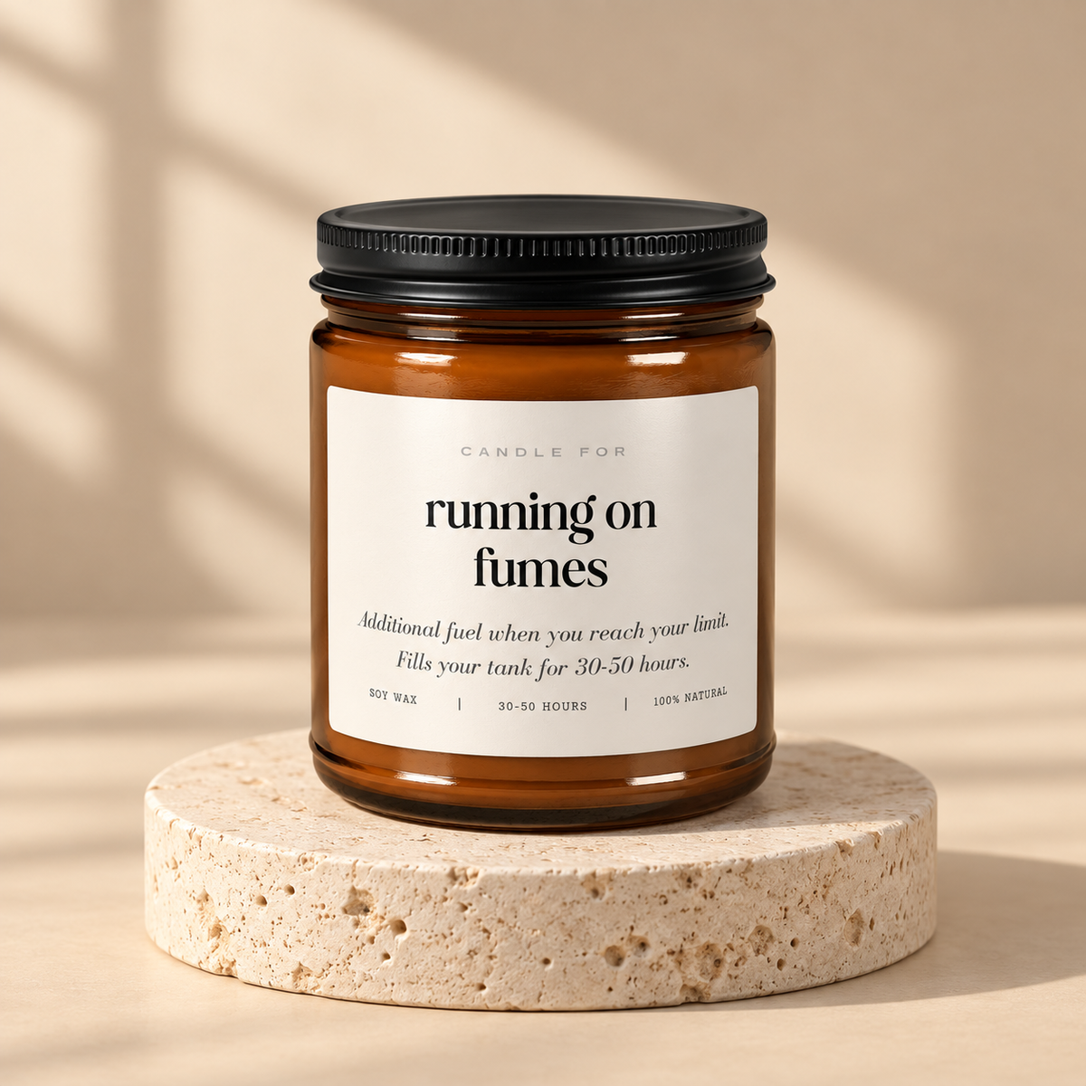 Running on Fumes Soy Candle — 9 oz jar
