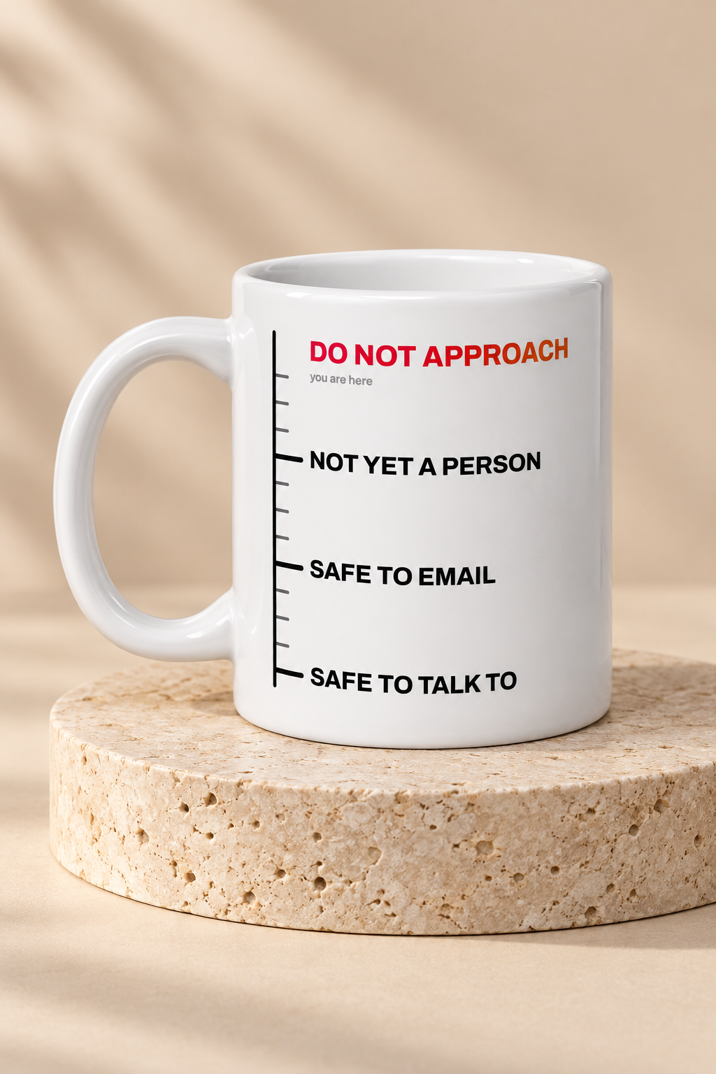 Threat Level Coffee Mug by Work Stories